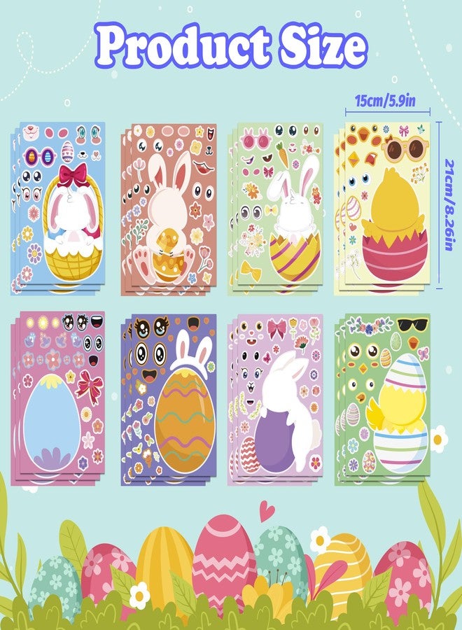 OHOME حشوات سلة عيد الفصح من OHOME - 24 ورقة ملصقات حرفية لعيد الفصح للأطفال | اصنع بنفسك بيضة أرنب سعيدة، هدايا عيد الفصح، حلويات، ألعاب، أنشطة، ديكور، لوازم حفلات للأطفال الصغار - Image 2
