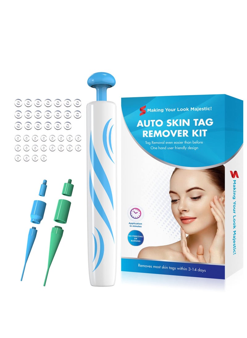 KASTWAVE مزيل علامات الجلد، قلم إزالة علامات الجلد بدون ألم، أدوات مجموعة إزالة علامات الجلد مع 40 شريطًا صغيرًا وعاديًا لعلامات الجلد، جهاز إزالة علامات الجلد بسهولة لإزالة 2 مم - 8 مم  - Image 1