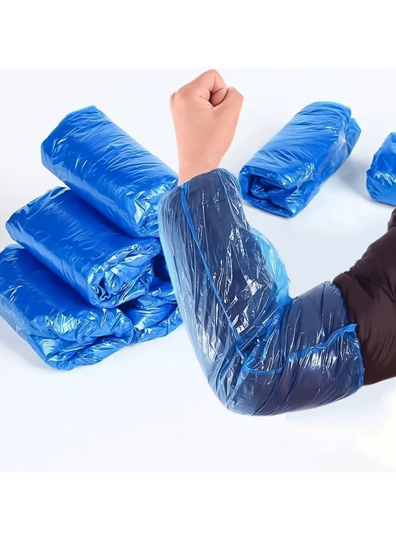 Generic Hand cover, transparent plastic protector that is resistant to water, dust and oil, for single use, 20 pieces blue color  - Image 1