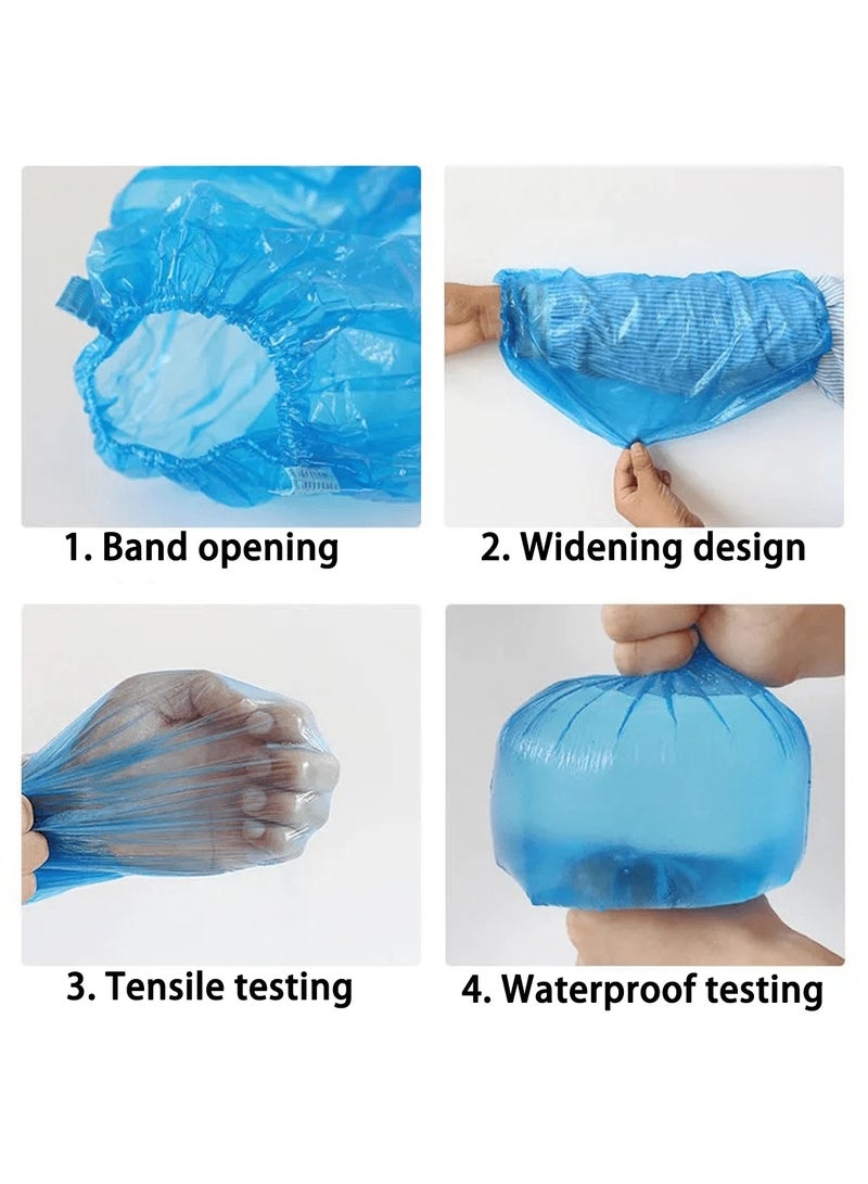 Generic Hand cover, transparent plastic protector that is resistant to water, dust and oil, for single use, 20 pieces blue color  - Image 2