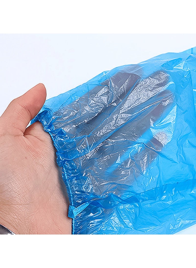 Generic Hand cover, transparent plastic protector that is resistant to water, dust and oil, for single use, 20 pieces blue color  - Image 4