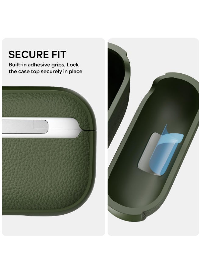 Arabest AirPods Pro 3 Case 2025, Soft TPU Case for Apple AirPods Pro 3 with Hand Strap, Leather Touch Design, Tree Texture Airpods Pro 3 Case - Image 4