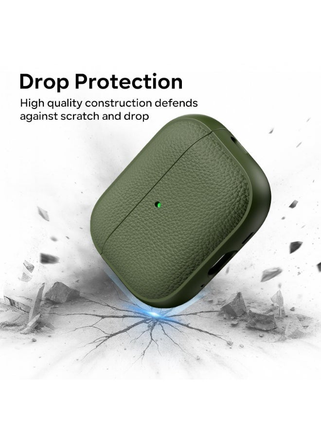 Arabest AirPods Pro 3 Case, Soft TPU Case for Apple AirPods Pro 3 with Hand Strap, Leather Touch Design, Tree Texture Airpods Pro 3 Case - Image 5
