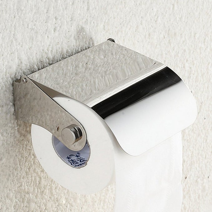 INSTALL ANTI RRUST STAINLESS STEEL TOILET PAPER HOLDER WITH EASY REFILL FEATURE STANDARD SILVER