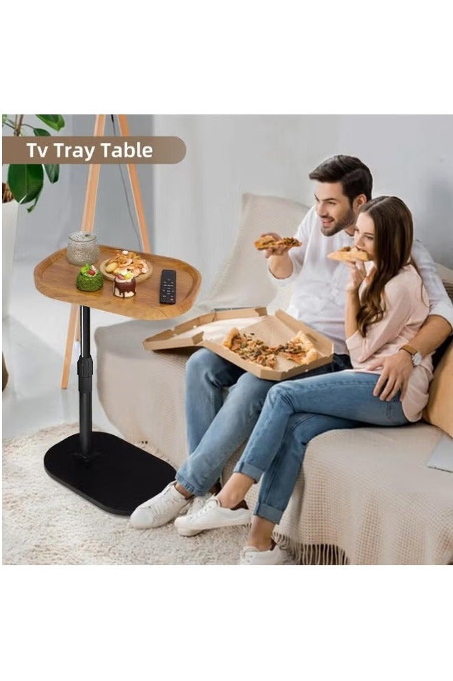 يوڠام طاولة جانبية على شكل C قابلة لتعديل الارتفاع دوران 360° طاولة نهاية على شكل C طاولات جانبية للكنبة طاولة خدمة تنزلق تحت طاولة قهوة صغيرة على شكل C طاولة نهاية للأريكة السرير حوض الاستحمام سطح دوار مرتفع - Image 5