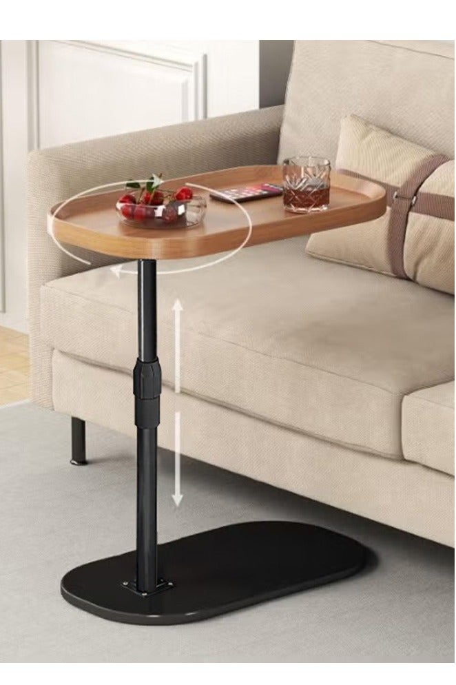 يوڠام طاولة جانبية على شكل C قابلة لتعديل الارتفاع دوران 360° طاولة نهاية على شكل C طاولات جانبية للكنبة طاولة خدمة تنزلق تحت طاولة قهوة صغيرة على شكل C طاولة نهاية للأريكة السرير حوض الاستحمام سطح دوار مرتفع - Image 1