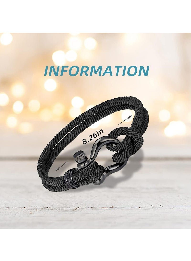 أوزيغالور جلدان مرويان للرجال، حبال اليد، وسوار اليد المروي مع المغناطيس الفولاذي، هدية الذكرى للزوج - Image 2