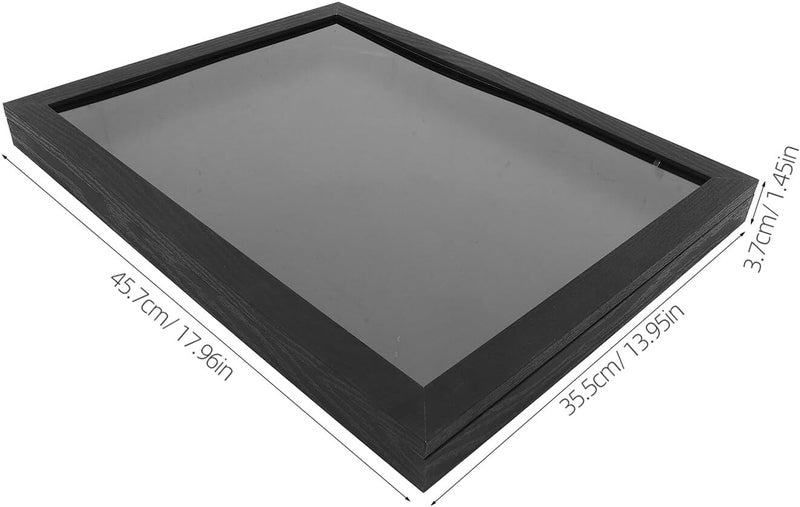 Artibetter Jersey Display Frame Case 14x18 Black Wooden Sports Shirt Display Shadow Box for Football Soccer Baseball Basketball Memorabilia - Image 2