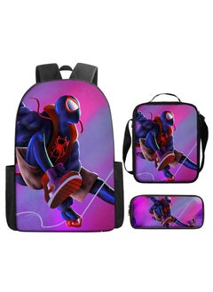 Naruto Spiderman Hero Cartoon Backpack Three-Piece Set 29*42*16cm 
