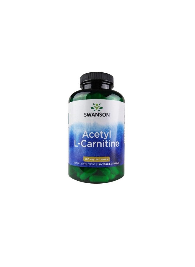 Swanson Acetyl L-Carnitine 500 Milligrams 240 Veg Capsules - Image 1