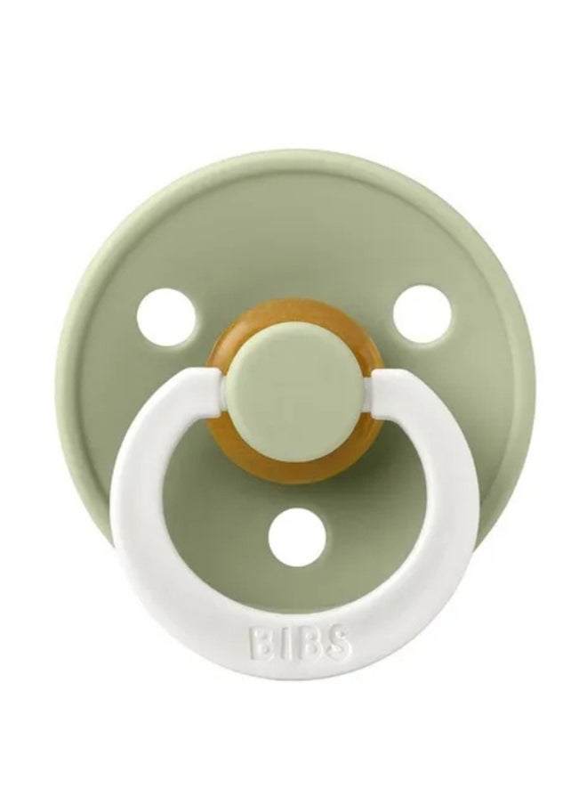 BIBS Colour Baby Pacifier, Latex Round Nipple, Size 1, 0-6 Months, Sage Glow, Glow-In-The-Dark, 1 Pieces  - Image 1