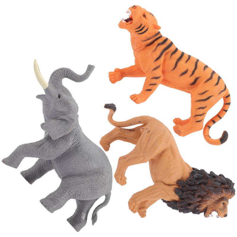 6 pcs Small Figurine Realistic Lion Elephant Animals Figure - Image 5