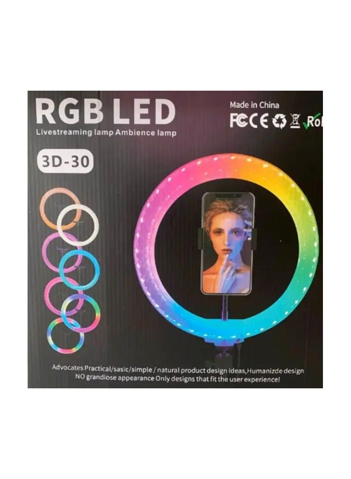3D RGB 3D-30 LED Live Streaming Ambience Lamp For Tiktok Vlogging Photography And Reels - Image 1