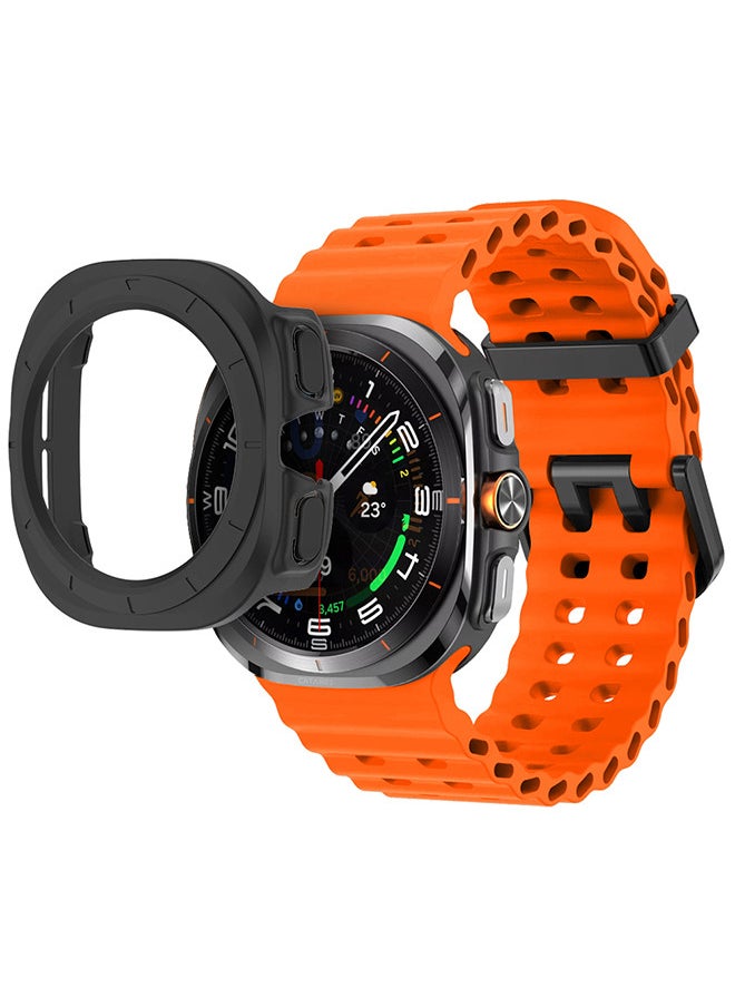 CATANES (for Samsung Galaxy Watch 7 Ultra 47mm) 2 Packs Silicone Band and Case, Soft Ocean Silicone Sport Strap Replacement Accessory  - Image 2