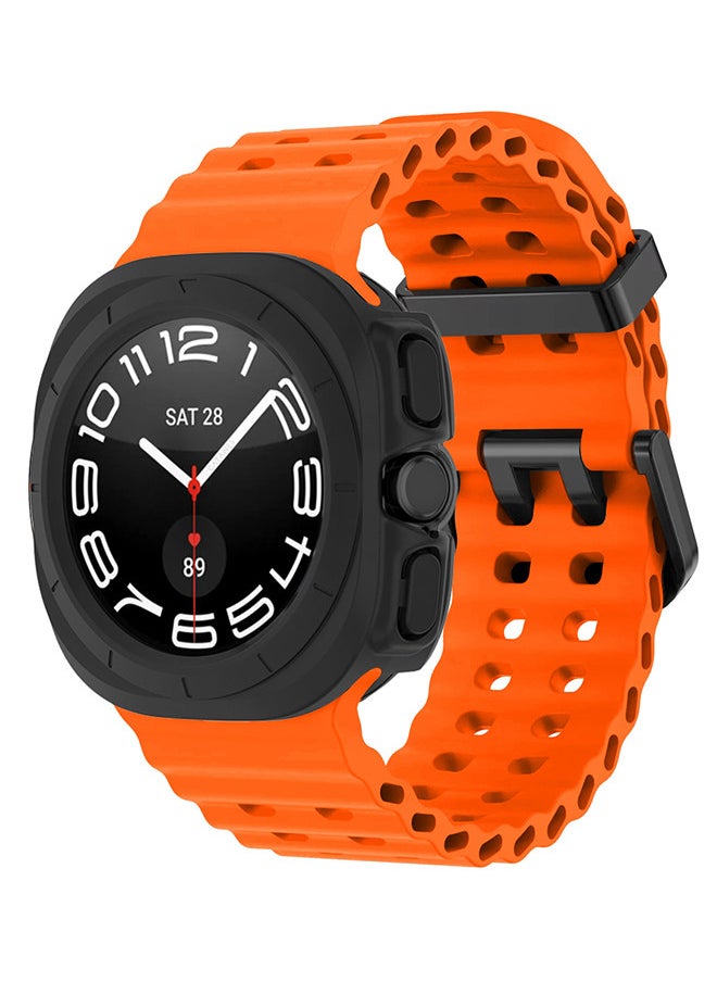CATANES (for Samsung Galaxy Watch 7 Ultra 47mm) 2 Packs Silicone Band and Case, Soft Ocean Silicone Sport Strap Replacement Accessory  - Image 3