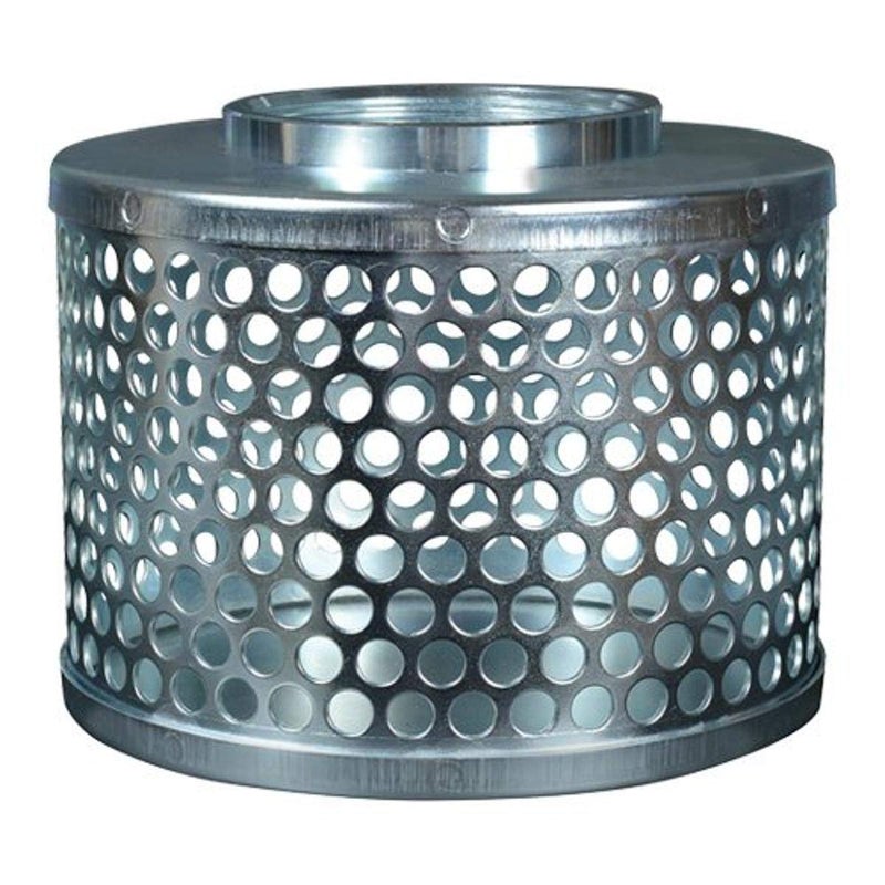 70002507 Round Hole Suction Strainers, Plated Steel, 6"
