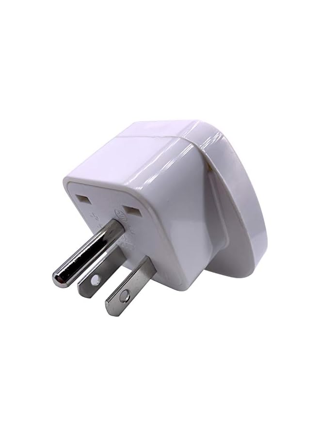promass US/CA/JP Type B Adaptor Plug with Flat Blades/Round Grounding Pin and Safety Shutter, UAE/EU/DE/UK/Italy/Swiss/Indian Plug Suitable for 3 Pin US/JP/CA Socket (US/JP/CA Plug * 3 White) - Image 5