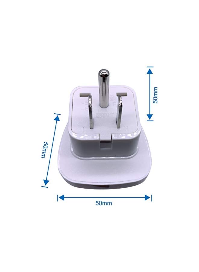 promass US/CA/JP Type B Adaptor Plug with Flat Blades/Round Grounding Pin and Safety Shutter, UAE/EU/DE/UK/Italy/Swiss/Indian Plug Suitable for 3 Pin US/JP/CA Socket (US/JP/CA Plug * 3 White) - Image 3