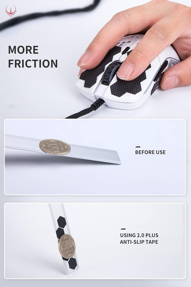 HOTLINE GAMES [Grip Upgrade] 2.0 Plus DIY Hexagon Version Gaming Mouse Grip Tape, Professional Mice Upgrade Kit,Sweat Resistant,Cut to Fit,Easy to Use - Image 4