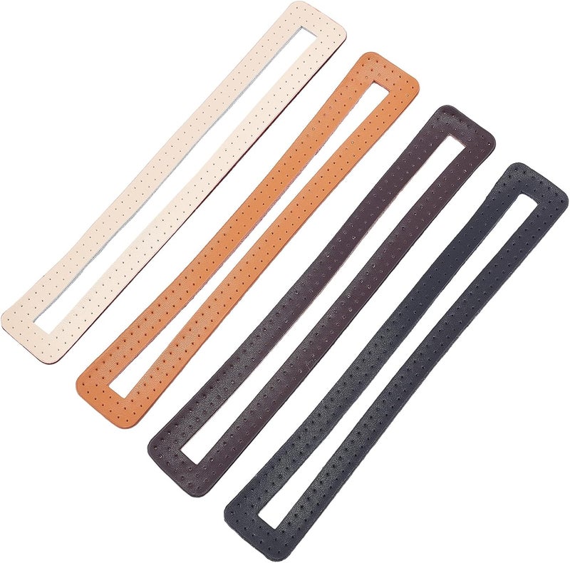 كلاراكو إطارات سحاب جلدية من Klarako بأربعة ألوان للخياطة، إطارات سحاب من الجلد الطبيعي للحقائب للملابس والسترات والمعاطف، إطار ثابت لإصلاح السحاب المستطيل، 8.9 بوصة - Image 1