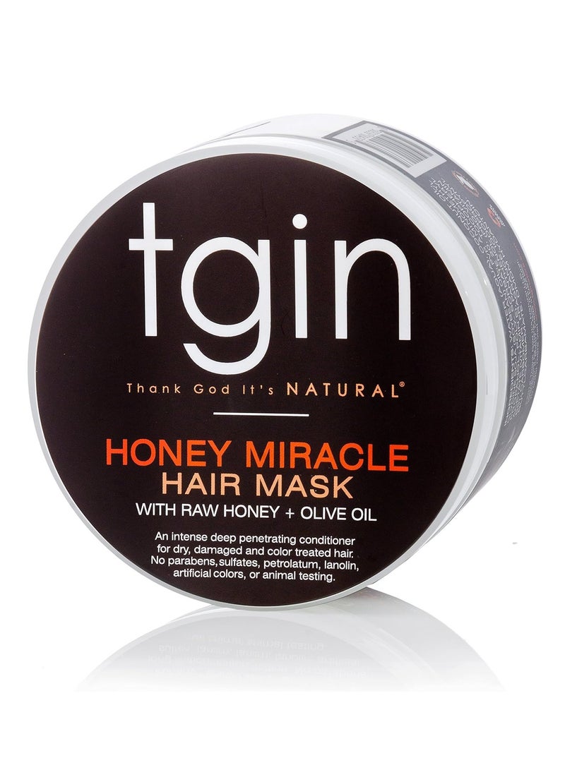 تجين قناع الشعر مع بلسم هوني ميراكل بالعسل الخام وزيت الزيتون من تيجين للشعر العادي والجاف والمجعد، 12 اونصة، - Image 2