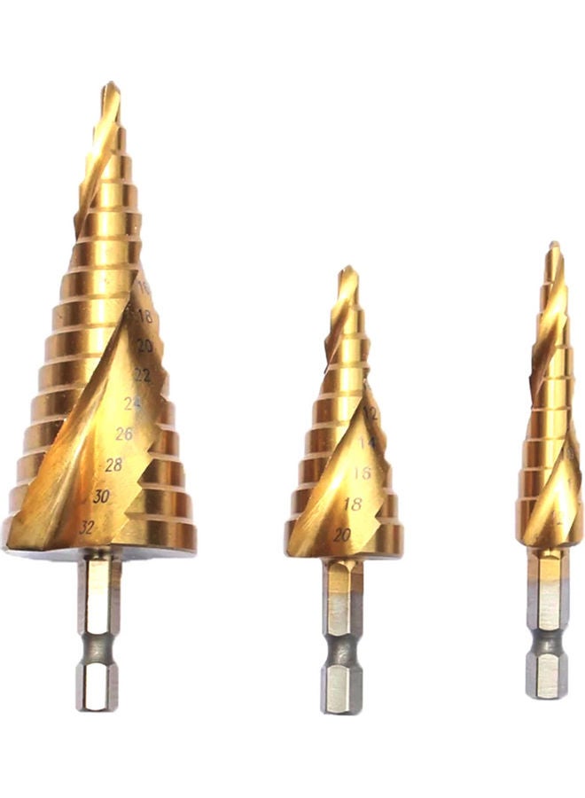 NIBEMINENT Spiral Grooved Step Drill Bit Set gold 11.3x4.8x2.8cm  - Image 1