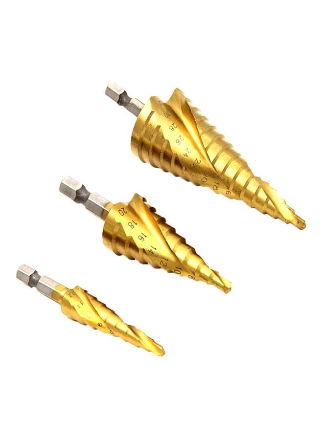 NIBEMINENT Spiral Grooved Step Drill Bit Set gold 11.3x4.8x2.8cm  - Image 5