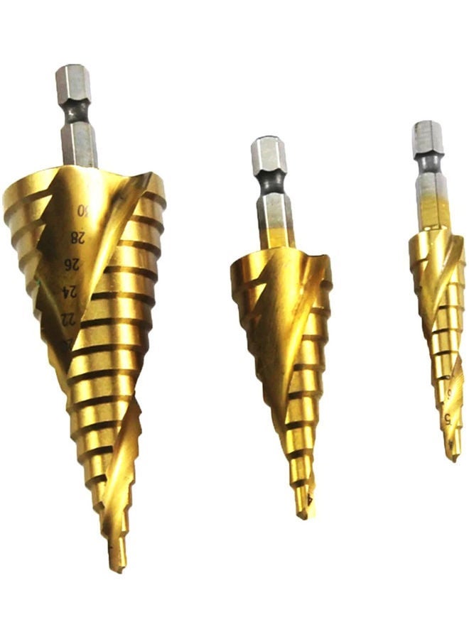 NIBEMINENT Spiral Grooved Step Drill Bit Set gold 11.3x4.8x2.8cm  - Image 2