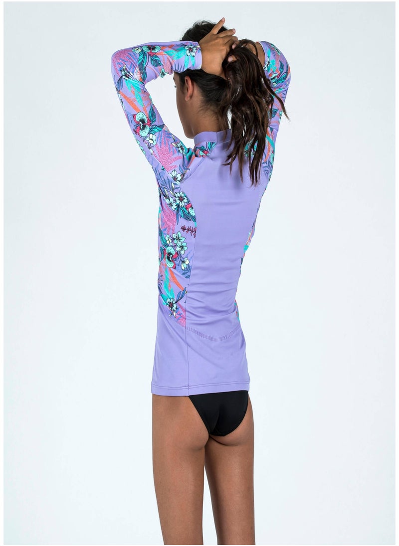 OLAIAN OLAIAN by DECATHLON, Girl's anti-UV long-sleeved T-shirt - 500 - Orchid purple  - Image 2