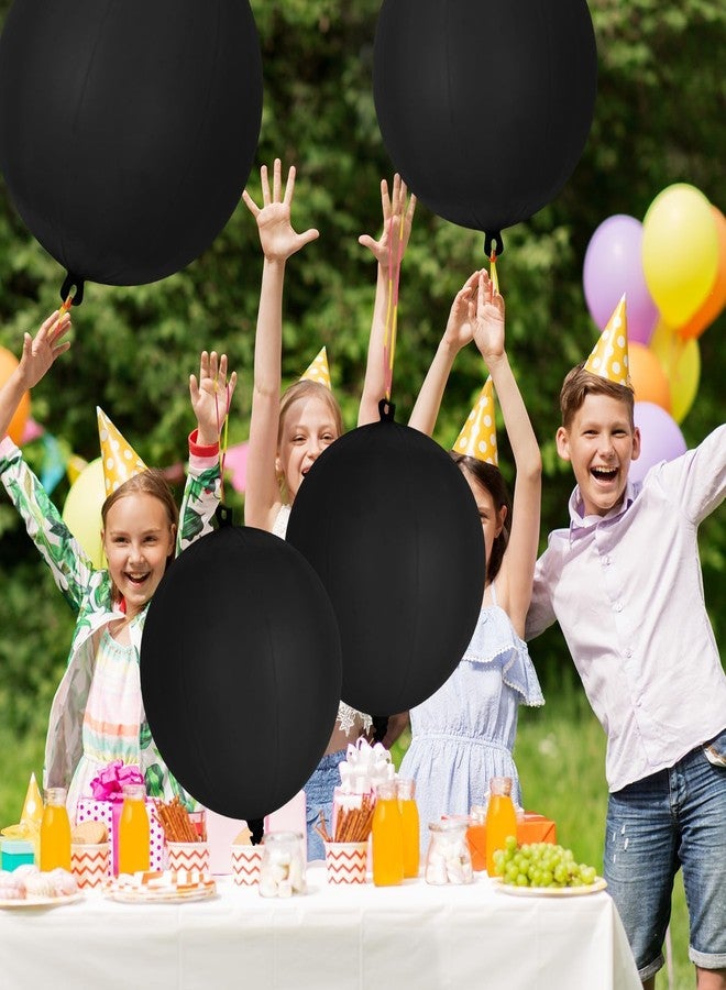 HSLCGF 36 Pcs Black Punch Balloons | with Rubber Band Handle for Easy Grip - Ideal Birthday Party Favors, Classroom & Outdoor Play(Black) - Image 5