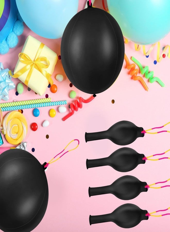 HSLCGF 36 Pcs Black Punch Balloons | with Rubber Band Handle for Easy Grip - Ideal Birthday Party Favors, Classroom & Outdoor Play(Black) - Image 4