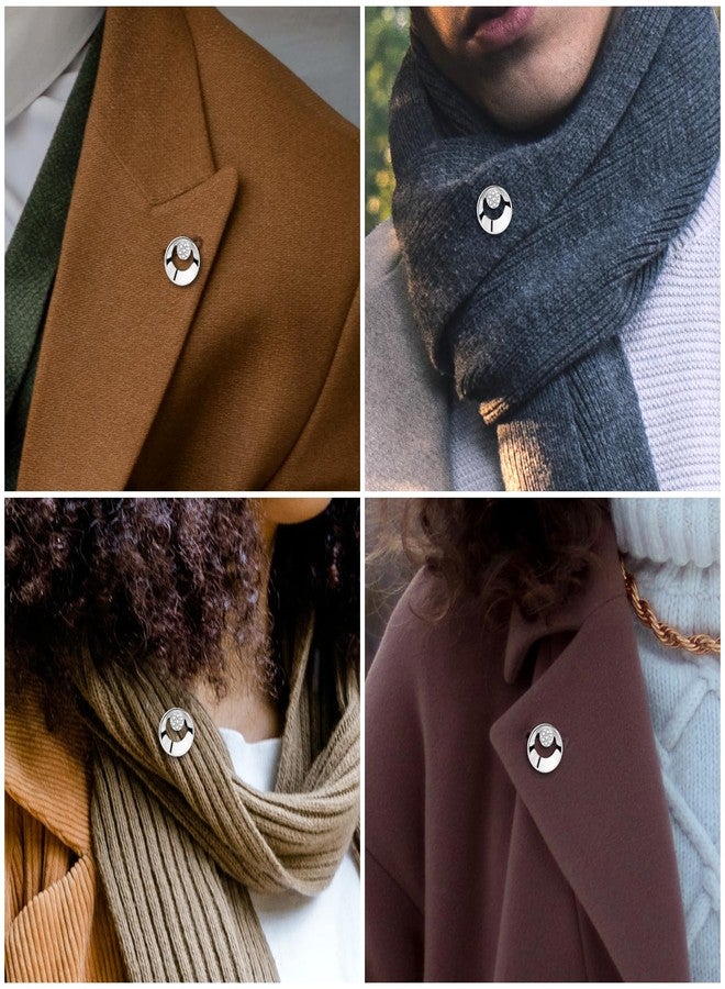 HAWSON Crystal Lapel Pins Brooch for Men Women in Silver Tone, Metal Brooch Pins for Suits, Mens Suit Accessories on Wedding Birthday Anniversary Father's Day. - Image 4