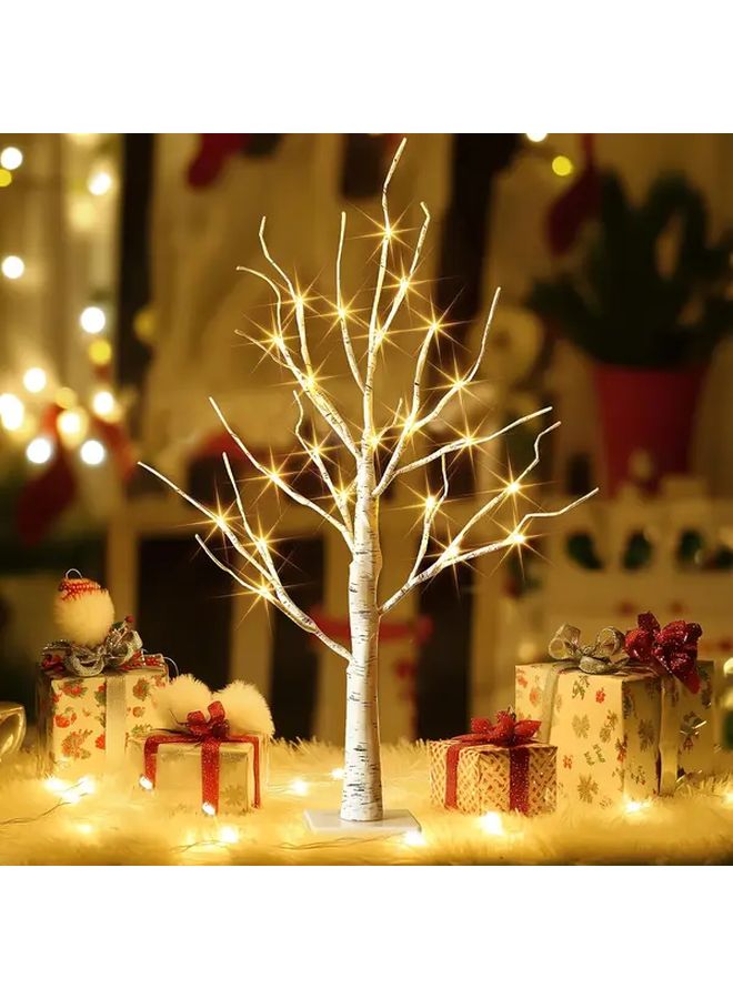 White Warm Light 24 LED Birch Tree Battery Powered Plastic Home Decor For All Seasons - Image 5