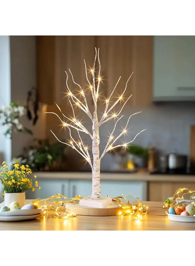 White Warm Light 24 LED Birch Tree Battery Powered Plastic Home Decor For All Seasons - Image 4