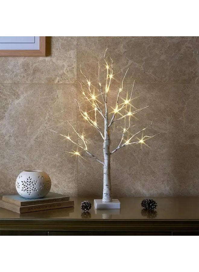 White Warm Light 24 LED Birch Tree Battery Powered Plastic Home Decor For All Seasons - Image 3