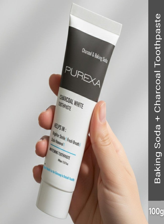 PUREXA Charcoal and Baking Soda Whitening Toothpaste 100g | Removes Tough Stains of Coffee, Tea, Wine & Tobacco | Fluoride Protection, Enamel Safe, Mint Fresh, Oral Care for Adults & Teens - Image 5