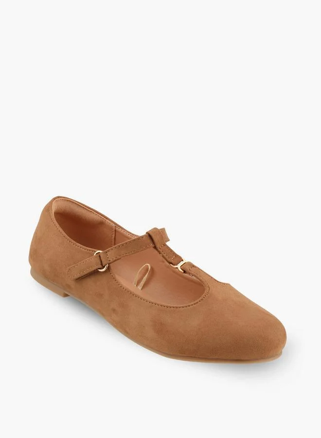 Little Missy Girls Metallic Accent Mary Jane Shoes