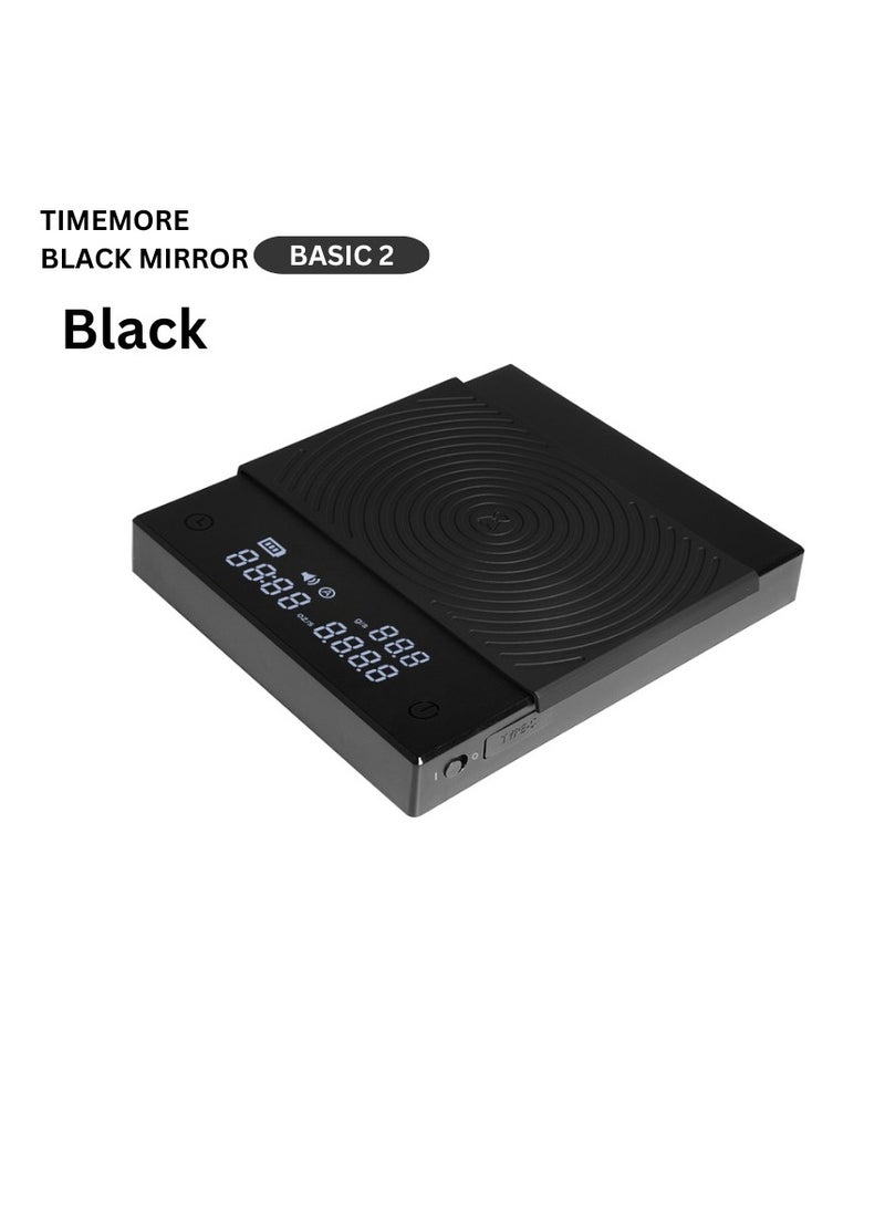 تايم مور مقياس القهوة الرقمي بلاك ميرور القابل لإعادة الشحن مع مؤقت تلقائي - Image 1