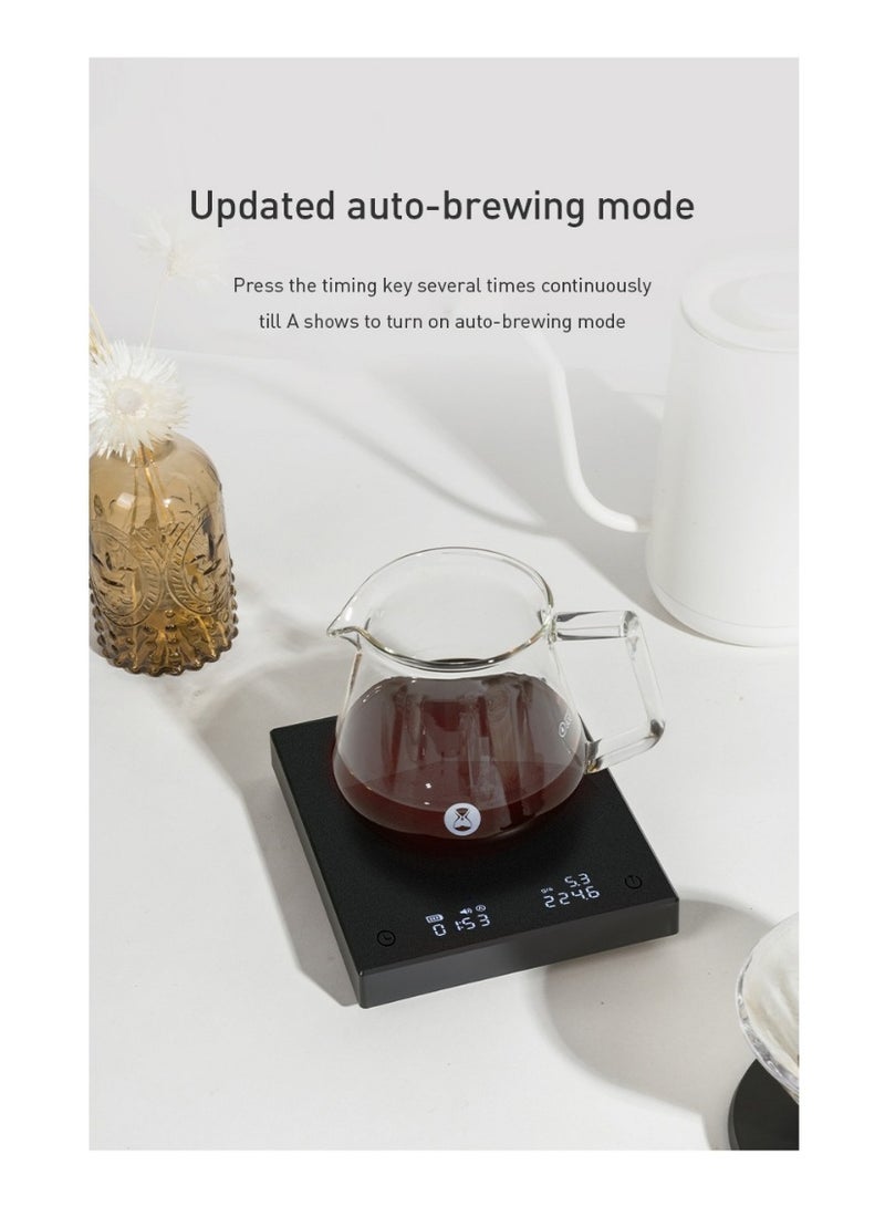 تايم مور مقياس القهوة الرقمي بلاك ميرور القابل لإعادة الشحن مع مؤقت تلقائي - Image 5