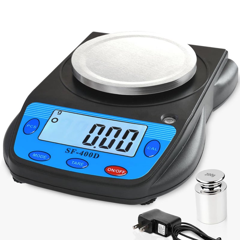 MOCCO 600g x 0.01g Science Digital Scale Lab Balance Gram Scale 6 Units Accuracy Electronic Laboratory Scale Chemistry, Jewelry, Carats, Ounces, Grams, Calibration Weight and Adapter Included - Image 1