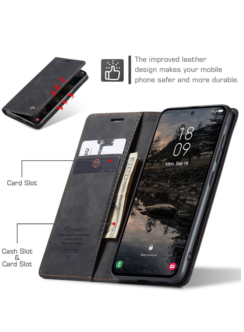 CaseMe For Samsung Galaxy S25 FE Cover, Soft PU Leather Flip Cover, Full Body Protective Mobile Phone Wallet Case - Image 2