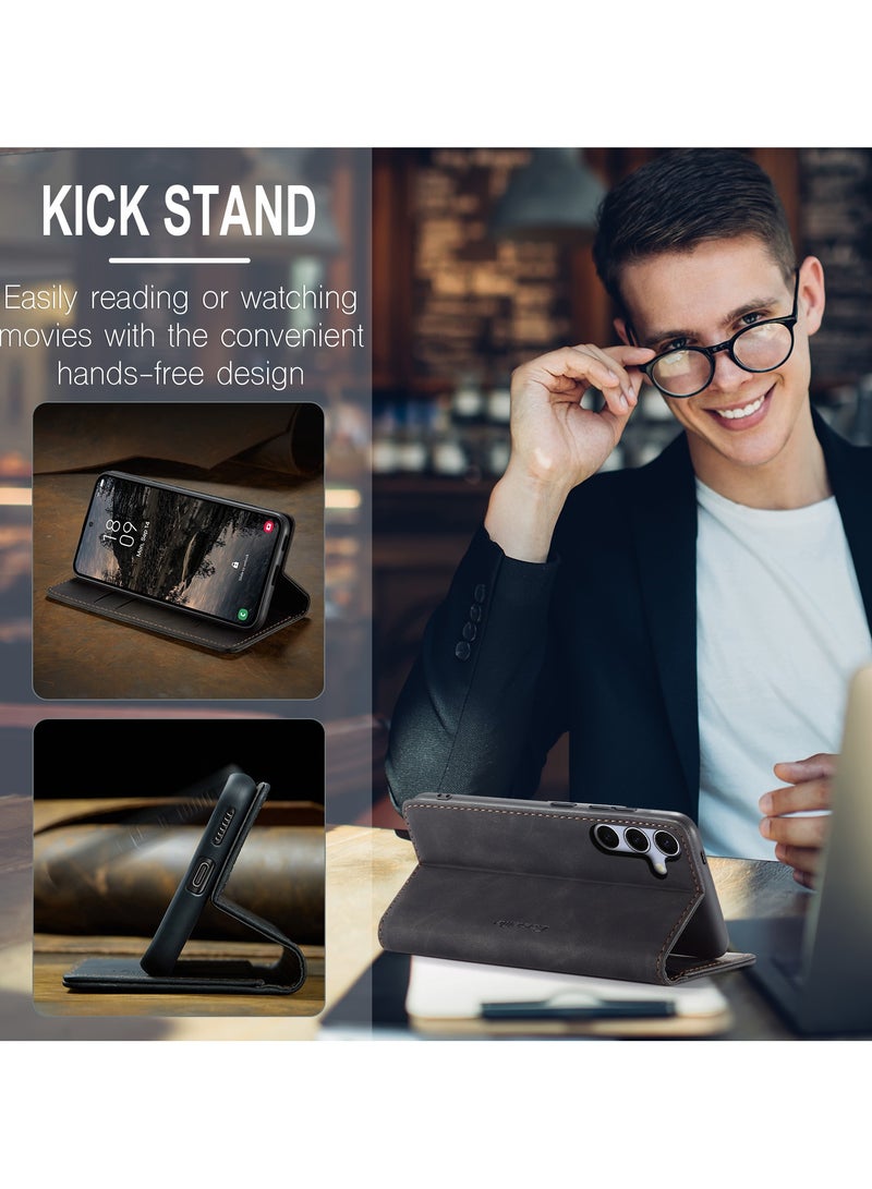 CaseMe For Samsung Galaxy S25 FE Cover, Soft PU Leather Flip Cover, Full Body Protective Mobile Phone Wallet Case - Image 5