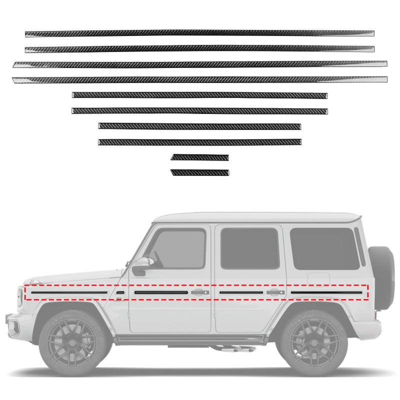 Fancemot Real Carbon Fiber Side Body Molding Trim Compatible with Mercedes Benz GClass G55 G63 G65 G500 G550 W463 19902018