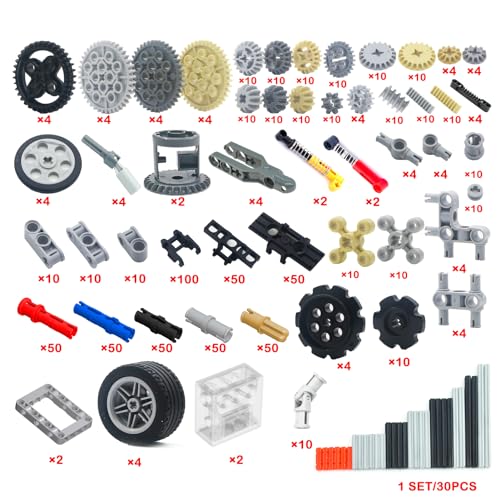 Pamvava GearsAxlesPins Sets Compatible with TechnicParts PiecesMotor CarWheelsTires Chain Link Connector Building Block Accessories Shock Absorber Steering Shaft Gearbox Gears Bricks - Image 5