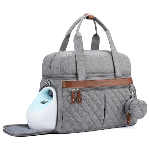 Maelstrom Breast Pump Bag Diaper Bag Tote with 4 Cooler Pockets DoubleLayer Work Bag for Breastfeeding Mom fit 15 Laptop - Image 1
