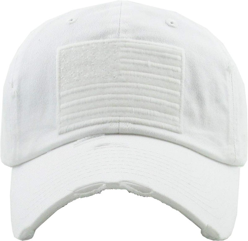 KBETHOS KBVT-209 WHT Tactical Operator with USA Flag Patch US Army Military Baseball Cap Adjustable - Image 2