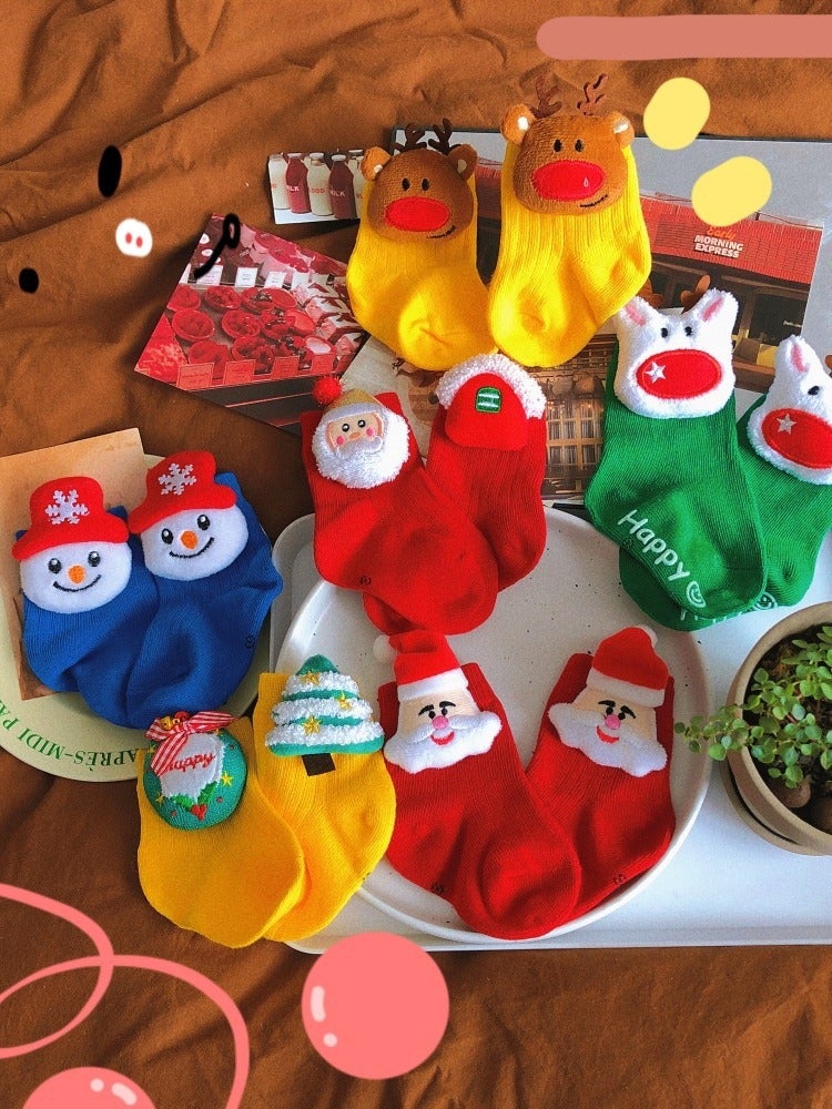 Children'S Socks Boys And Girls Christmas Cartoon Socks 1-8 Years Old Baby Socks - Image 2
