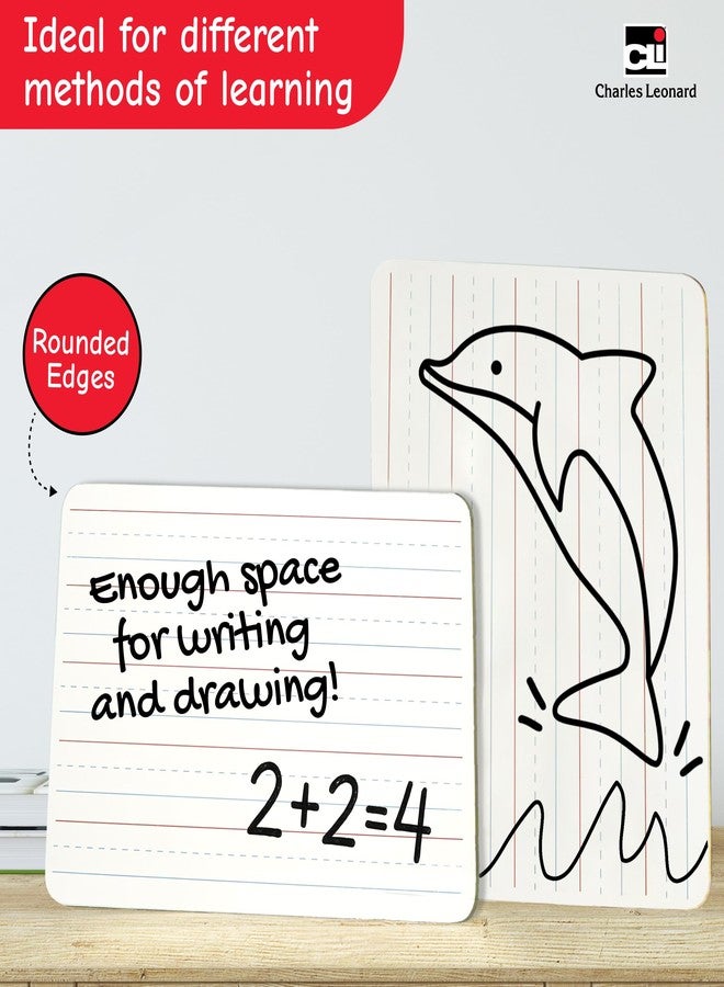 Charles Leonard Dry Erase Board Classroom Pack - Mini Lapboard School Supplies - Set of 12 One-Sided Lined Dry Erasable White Boards, 9x12 Inches (35115) - Image 3