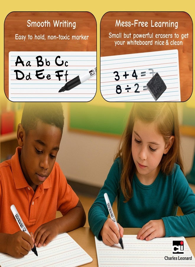 Charles Leonard Dry Erase Board Classroom Pack - Mini Lapboard School Supplies - Set of 12 One-Sided Lined Dry Erasable White Boards, 9x12 Inches (35115) - Image 5
