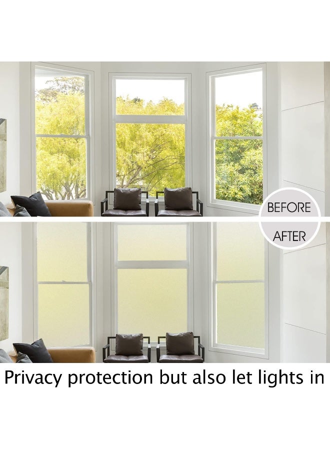Home Trove Hidbea Frosted Window Privacy Film Heat Control Uv Blocking, Static Cling Non-Adhesive Reusable Door Coverings For Bathroom Home Office - Image 3